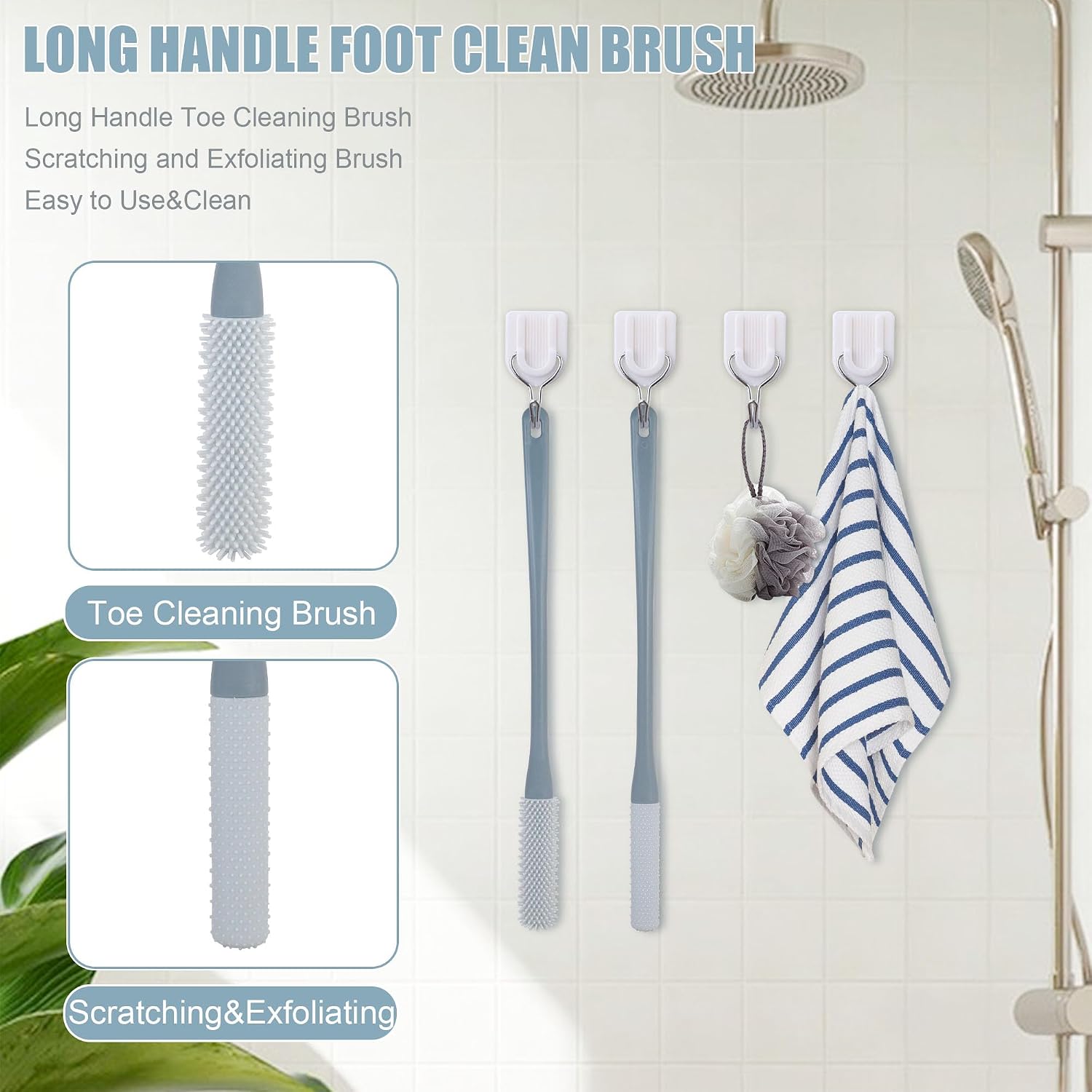 🦶Long‑Handle Silicone Foot Cleaning Brush
