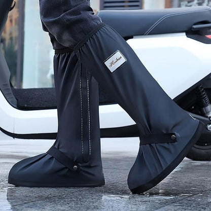 🌧️ Black Waterproof Rain Boot Shoe Cover with Reflector (1 Pair)