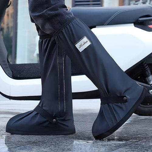 🌧️ Black Waterproof Rain Boot Shoe Cover with Reflector (1 Pair)