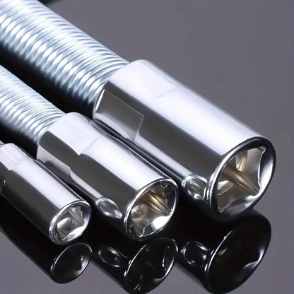 1/2 Inch 35cm Flexible Socket Ratchet Wrench Extension Set – Bendable Shaft Connecting Rod for Automotive Repair, Home Maintenance & Tight-Space Applications