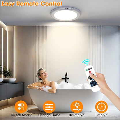 Magnetic Rechargeable Motion Sensor Ceiling Light with Remote