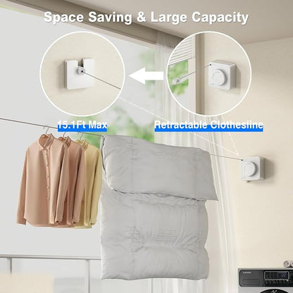 Retractable Clothesline (Suitable for Indoor/Outdoor Use)