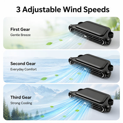 🚗 3000mAh Rechargeable Cordless Car Seat Cooling Fan with 3-Speeds
