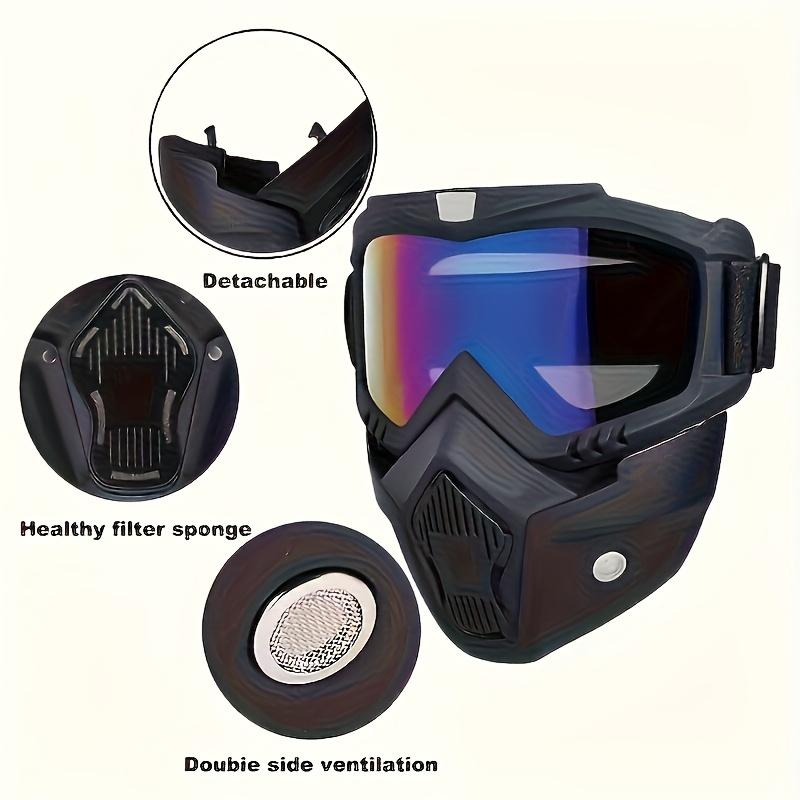 🥽 Full-Face Motorcycle & Outdoor Protective Goggles with Detachable Ski Mask – Anti-Fog HD Lens & Comfort Sponge Pad