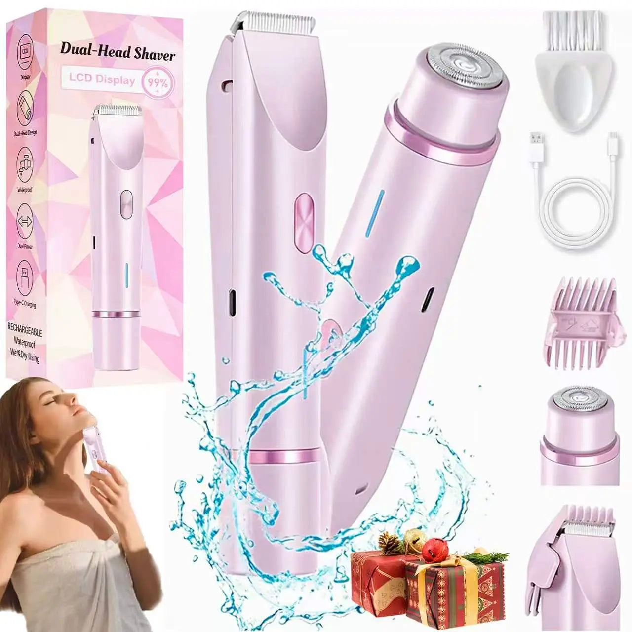 2-in-1 Electric Shaver & Trimmer for Women