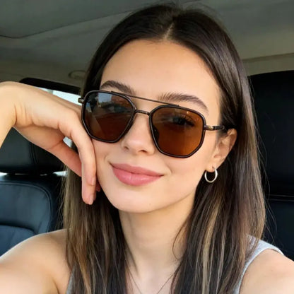 Fashion Geometric Double-Beam Sunglasses