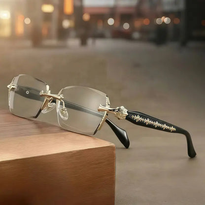 EUNOIALENS Rimless High Quality Eyewear – Frameless Diamond-Cut Edge Stainless Steel Fashion Glasses, Unisex Daily Wear Sunglasses & Optical Style Accessory