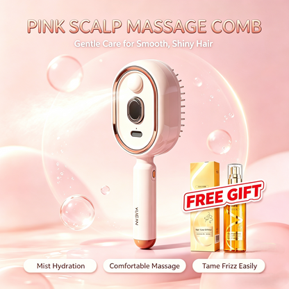 🔥Limited Time 50% OFF-Electric Nano Mist Spray Hair Brush, 3 in 1 Air Cushion Scalp Massager Comb With Essential Oil Atomization