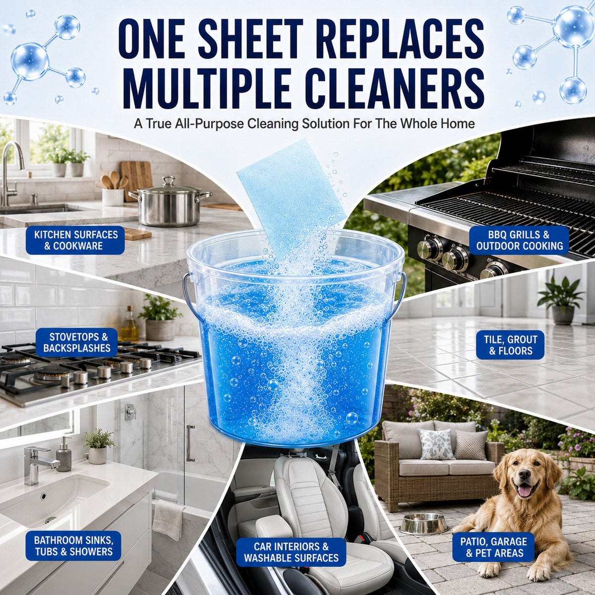 Heavy-Duty Multi-Surface Dissolvable Cleaning Sheets
