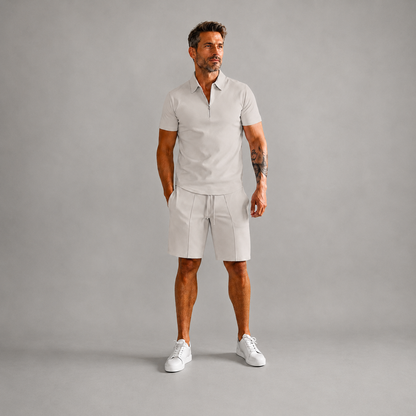 ⛳ Casual Solid Polo Shirt Set – Golf, Work & Weekend Wear