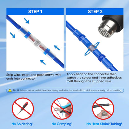 ⚡ 300PCS Waterproof Solder Seal Wire Connectors – Heat Shrink Butt Connectors with Self-Solder Function for Marine, Automotive & Stereo Wiring