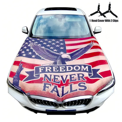 American Flag Car Hood Cover - America 250th Anniversary PatrioticVehicle Decoration for Independence Day & Memorial Day