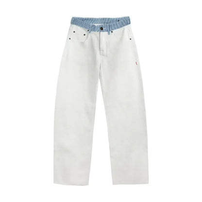 Adjustable Low-Rise Loose Barrel Leg Jeans