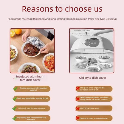 50 PCS Aluminum Foil Heat-Retaining Food Covers – Home Dining Table Insulation & Freshness Keeper