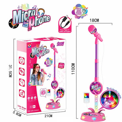 Kids Karaoke Microphone Toy with Colorful LED Lights