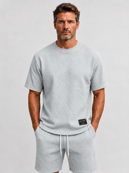 🌴 Men's Casual Solid T-Shirt & Drawstring Shorts Summer Suit