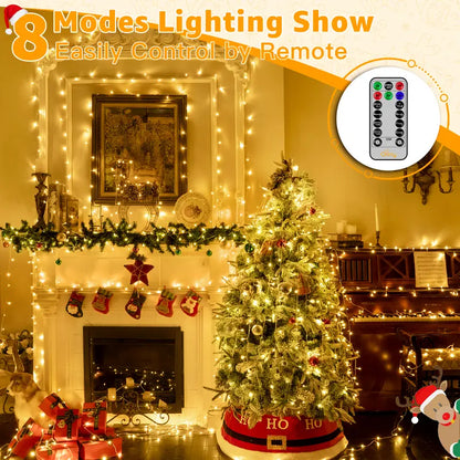 38FT Fairy Lights, 100 LED Plug in Outdoor String Lights-8 Modes