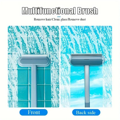 Upgraded Reusable Pet Hair Remover Brush – Extra-Long Handle Lint Cleaner for Dog & Cat Hair, Washable Multi-Surface Tool for Furniture, Bedding, Clothes & Car Interiors