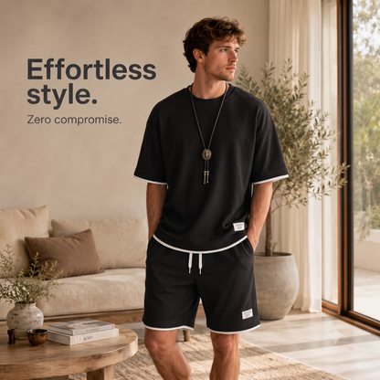🔥Men's Casual Waffle Knit 2-Piece Set