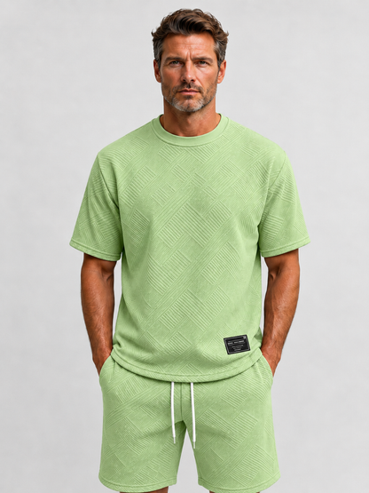 🌴 Men's Casual Solid T-Shirt & Drawstring Shorts Summer Suit