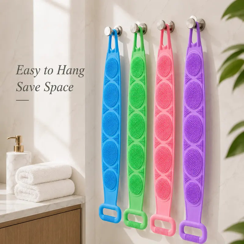 Easy-Reach Silicone Back Scrubber | Dual-Sided Deep Cleansing Bath Brush 🚿✨