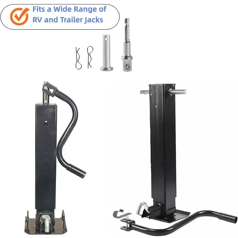 GJANSH Trailer Jack Drill Adapter – Heavy Duty RV Trailer Jack Adapter for 1-Inch Drive Shaft & 1/2-Inch Drill Socket, Compatible with Turbo & EZ Crank, Perfect for RVs, Dump Trailers, Camper Vans & DIY Projects