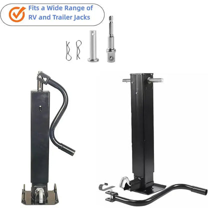 GJANSH Trailer Jack Drill Adapter – Heavy Duty RV Trailer Jack Adapter for 1-Inch Drive Shaft & 1/2-Inch Drill Socket, Compatible with Turbo & EZ Crank, Perfect for RVs, Dump Trailers, Camper Vans & DIY Projects