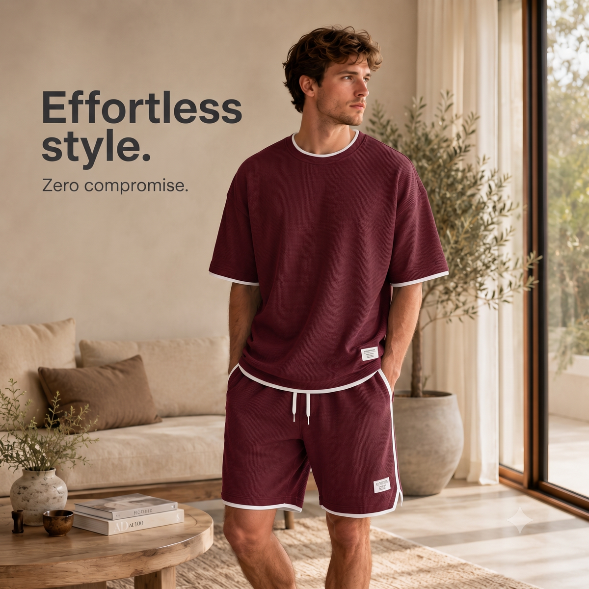 🔥Men's Casual Waffle Knit 2-Piece Set