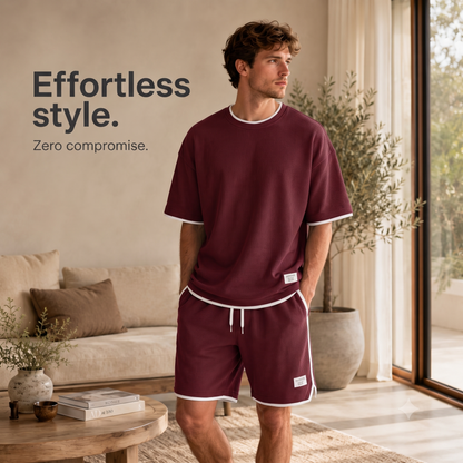 🔥Men's Casual Waffle Knit 2-Piece Set