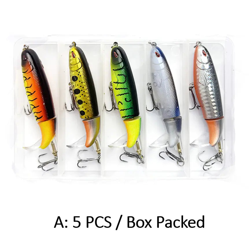 5/10pcs Artificial Fishing Lure, 13g Simulation Fishing Lure with Hook, Fishing Accessories for Outdoor Fishing Equipment, 10cm Whopper Plopper, Swimbaits, Fishing Lure Bait