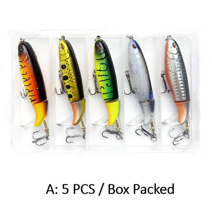 5/10pcs Artificial Fishing Lure, 13g Simulation Fishing Lure with Hook, Fishing Accessories for Outdoor Fishing Equipment, 10cm Whopper Plopper, Swimbaits, Fishing Lure Bait