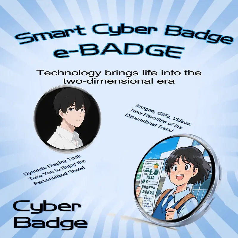 ✨ Electronic Anime Pin with HD Touchscreen – Interactive Digital Photo Display Kawaii Badge