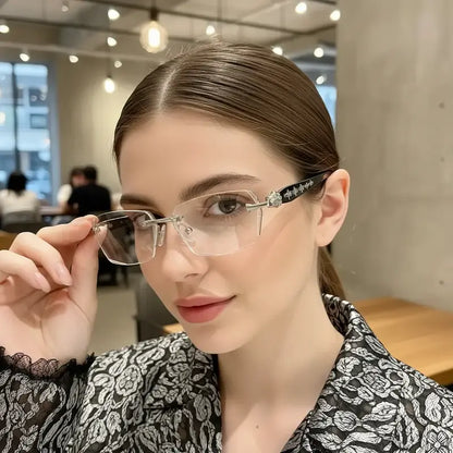 EUNOIALENS Rimless High Quality Eyewear – Frameless Diamond-Cut Edge Stainless Steel Fashion Glasses, Unisex Daily Wear Sunglasses & Optical Style Accessory