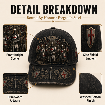 ⚡ Bound By Honor Forged In Steel – Knights Templar Cap