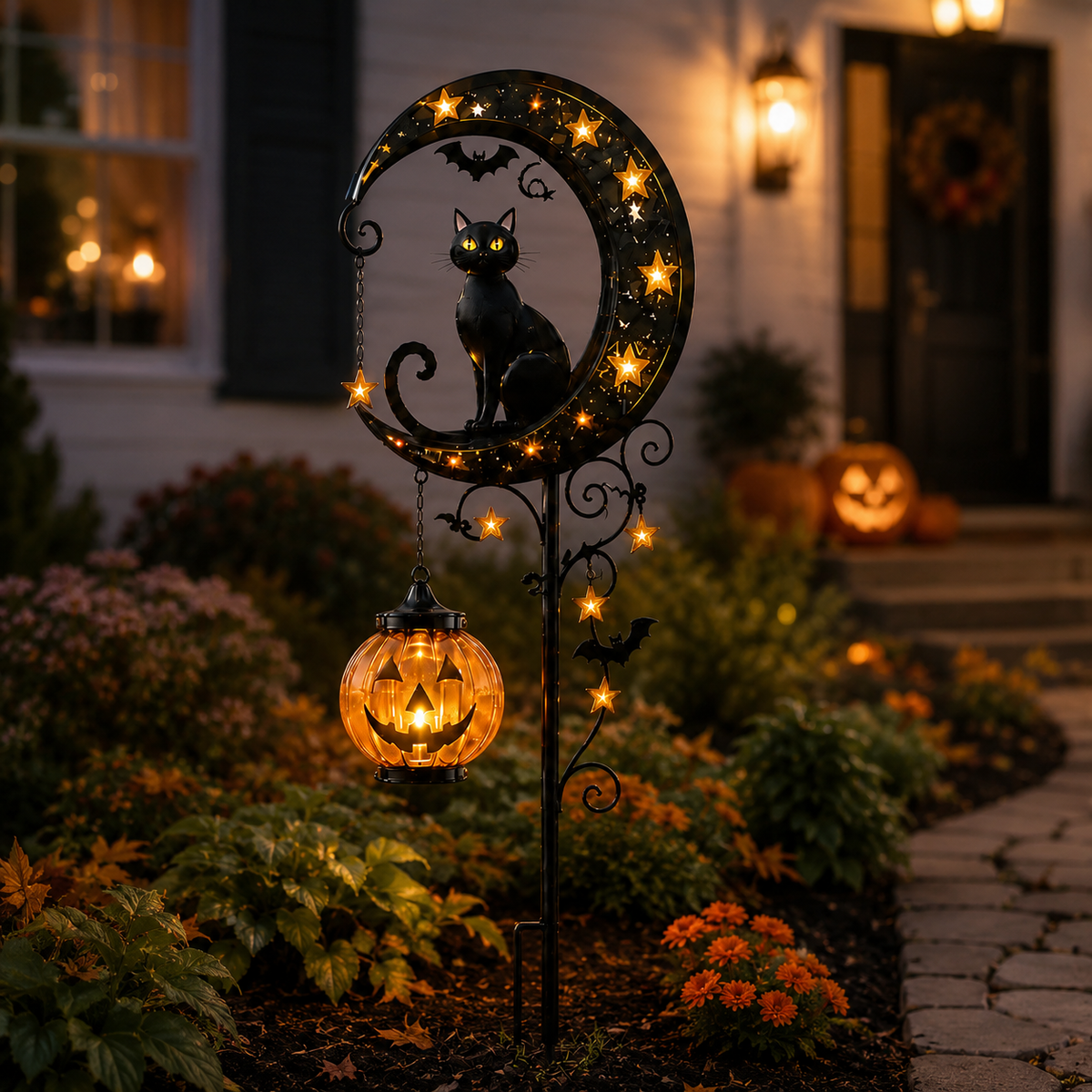 Halloween Early Bird Sale | 49% OFF Pumpkin Moon Garden Stake Light2