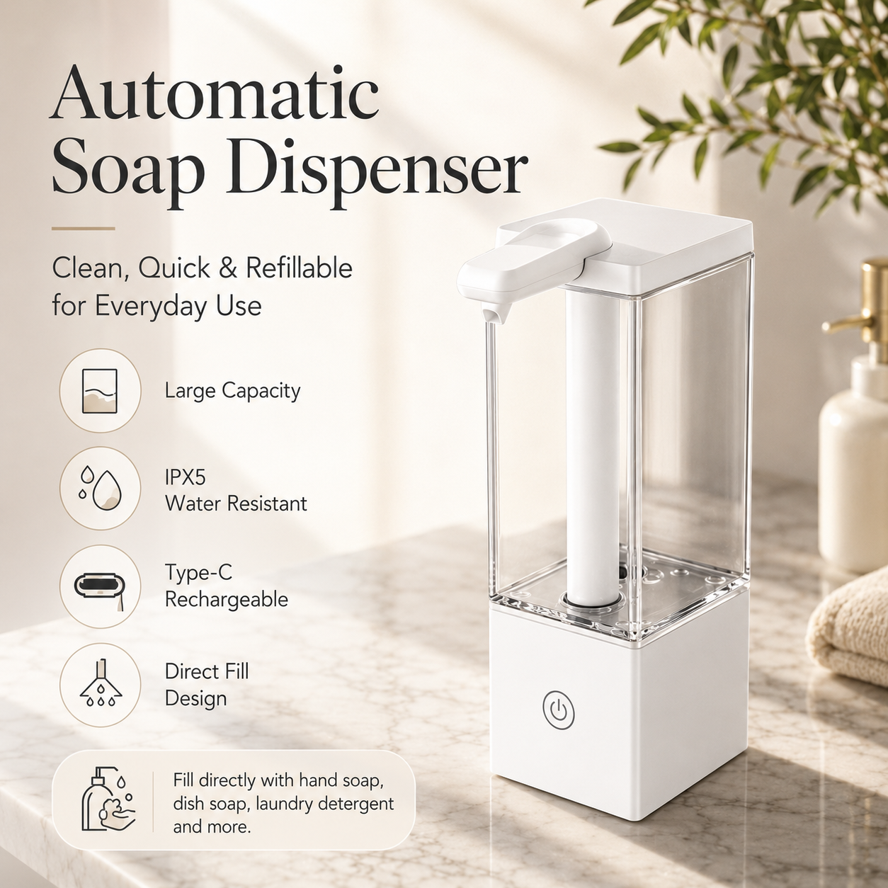 ✨Automatic Soap Dispenser✨Touch-Free. Clean Smarter.