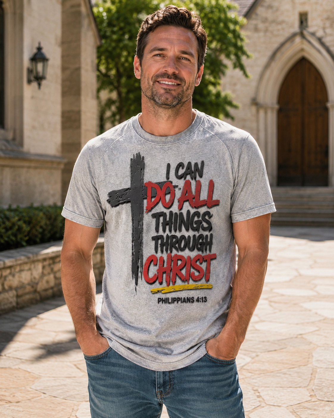 ✝️Men's Philippians 4:13 Faith Tee
