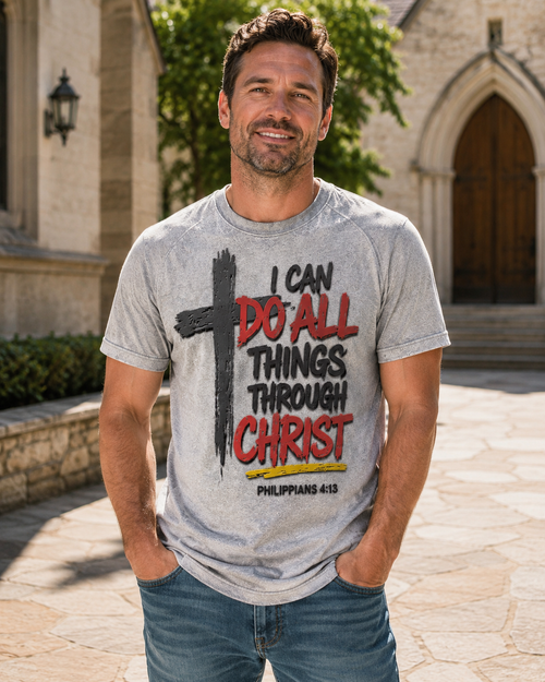 ✝️Men's Philippians 4:13 Faith Tee