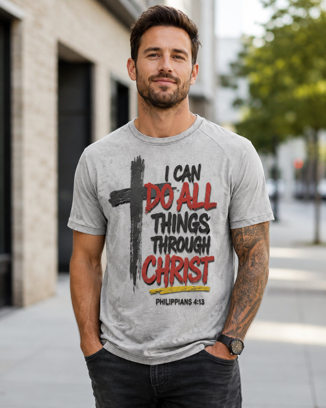 ✝️Men's Philippians 4:13 Faith Tee