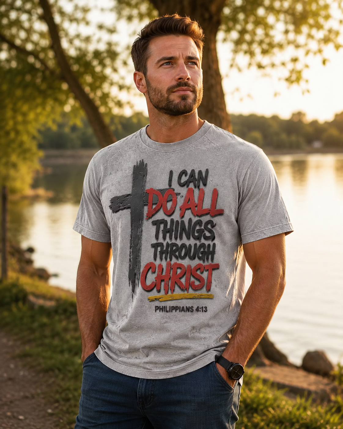 ✝️Men's Philippians 4:13 Faith Tee
