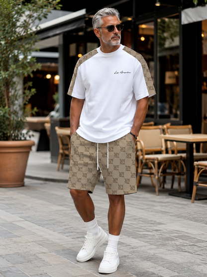 🏁 Men's Colorblock Plaid Print Two-Piece Set