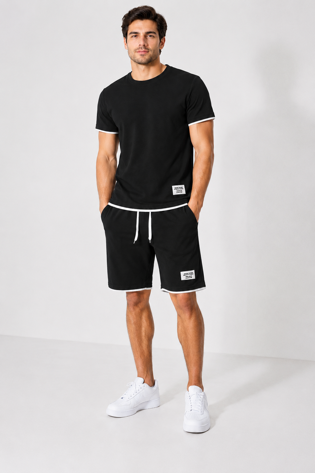 🌊 Men's Faux-Layering Summer Short Set