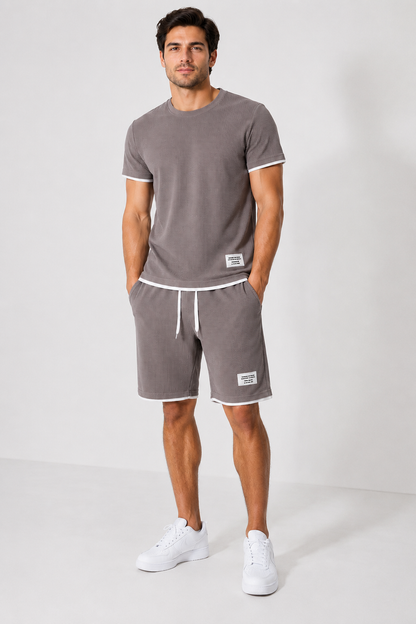 🌊 Men's Faux-Layering Summer Short Set