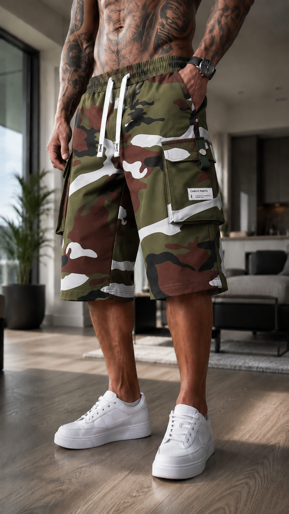 🩳 Men's 3/4 Capri Cargo Shorts