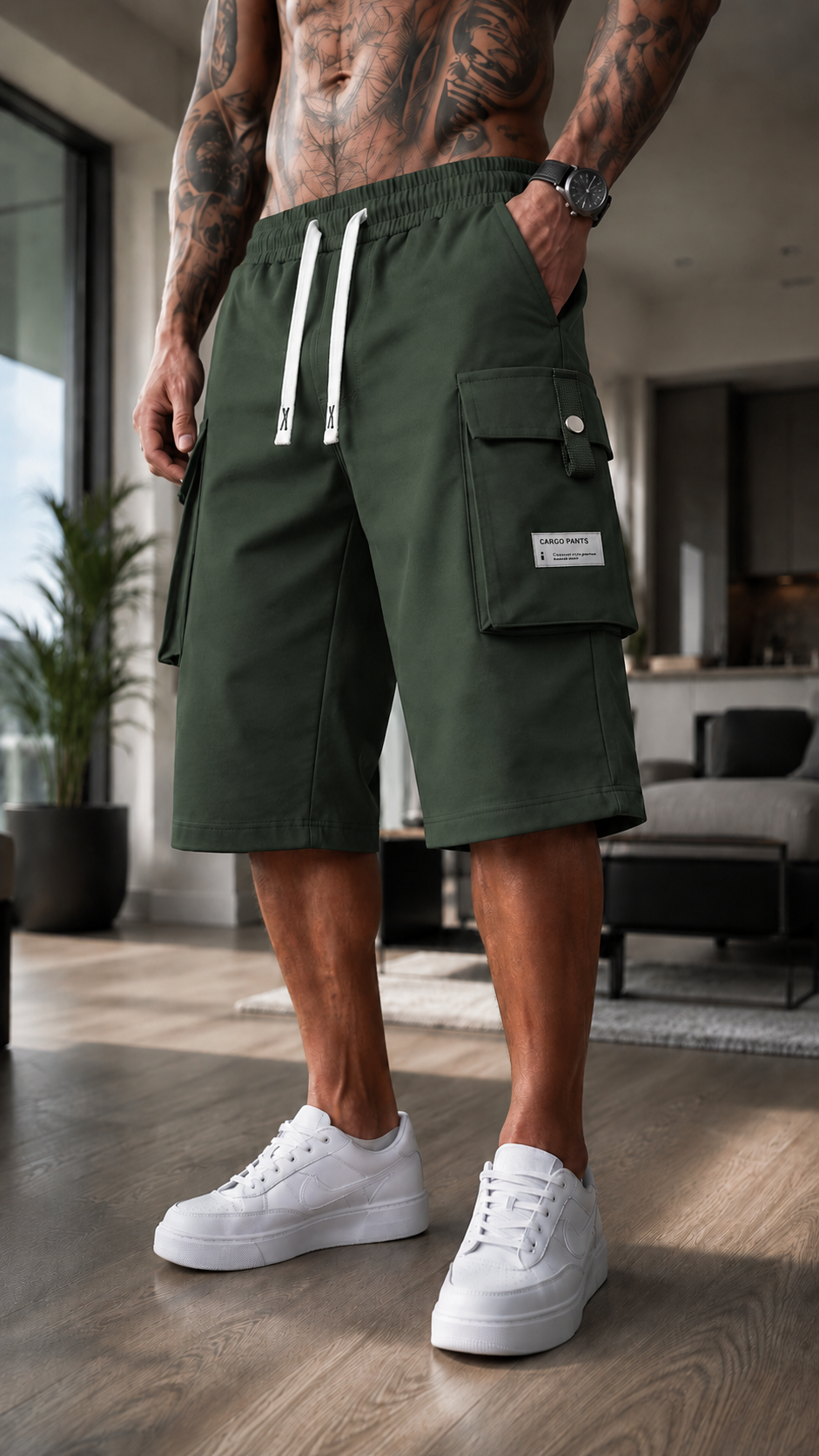 🩳 Men's 3/4 Capri Cargo Shorts