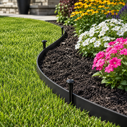 A Must-Have Landscape Edging for Your Garden—2 inches high, 66 feet long, with 100 stakes, no-dig kit