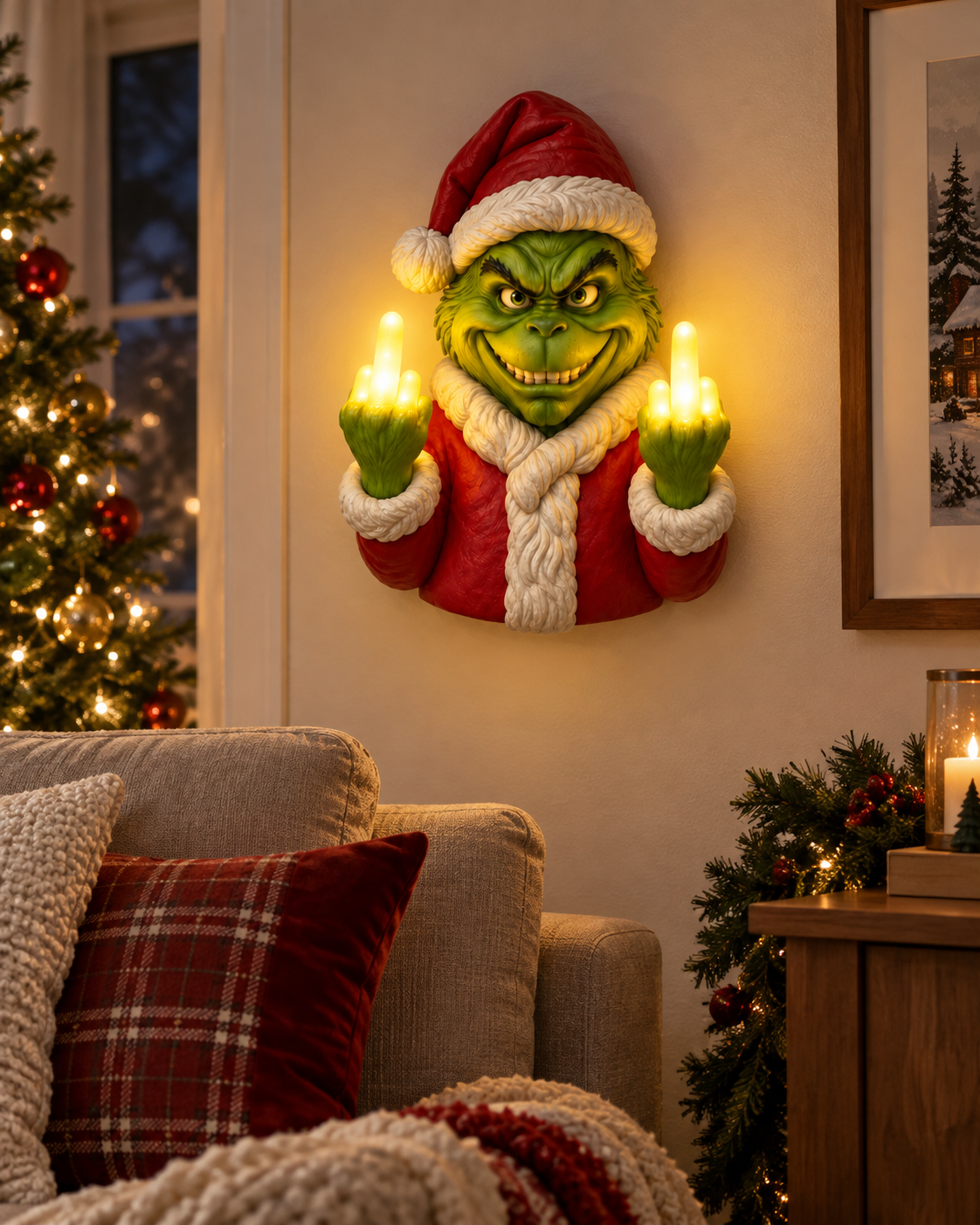 😍Funny Christmas Grinch Wall Lamp