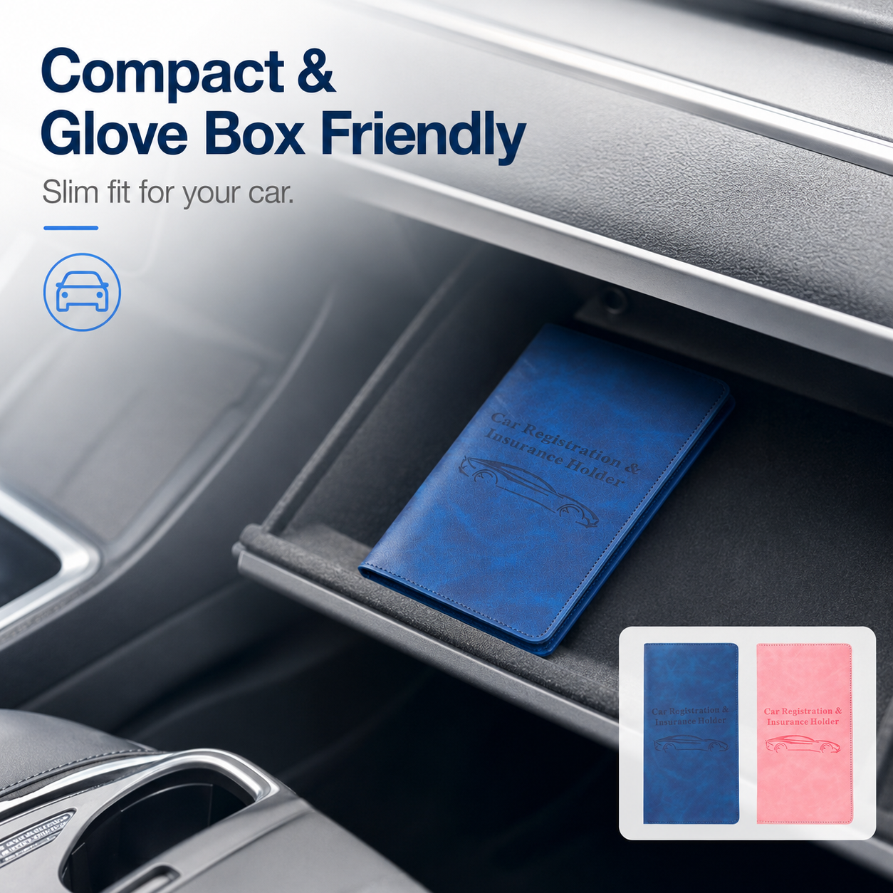 Car Registration & Insurance Card Holder – Magnetic Closure Vehicle Document Organizer Wallet
