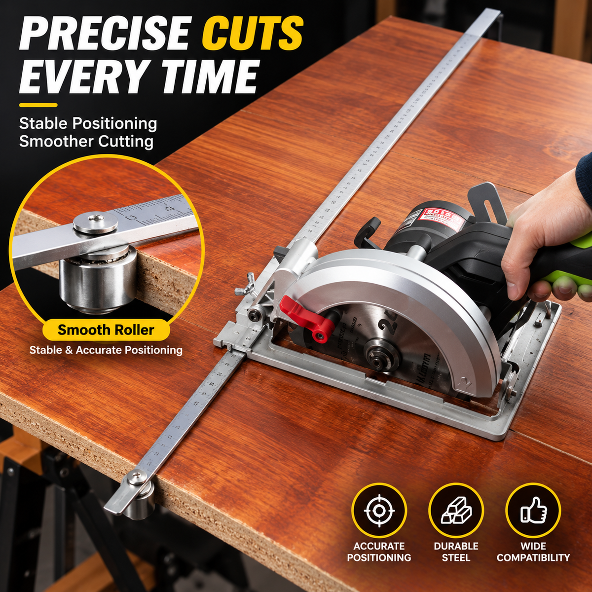 📏 Straight-Edge Double Axis 60cm Positioning Calipers – Precision Measuring Tool for Woodworking