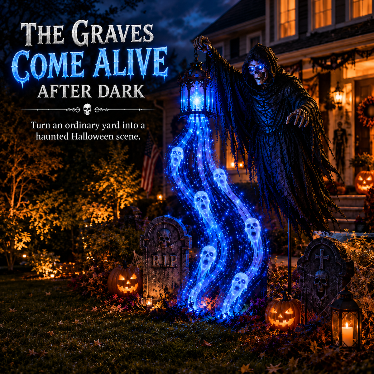 🔥Animated Halloween Soul Harvester Garden Light Collection💀